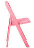 Chivari Pink ToughResin™ Folding Chair with Pink Vinyl Cushion CFRP-AX-T