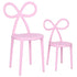 Chivari Pink Resin Bow Chair with Round Seat CBORP-ZG