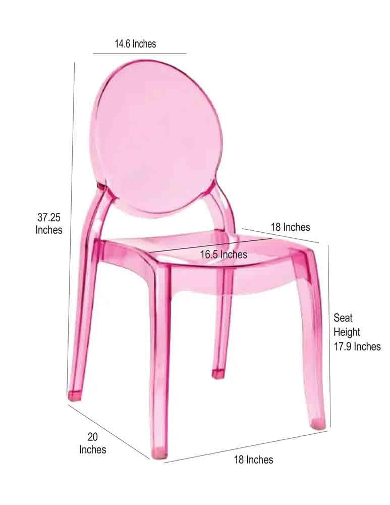 Chivari Fuchsia Clear Resin Oval Back Sophia Ghost Chair CGSRFU-ZG-T
