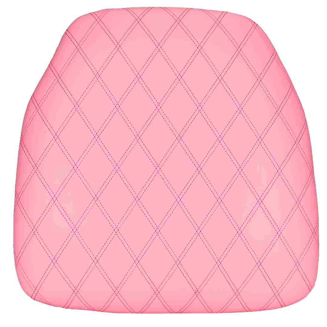 Chivari Pink Vinyl Panel Back Chiavari Cushion with Bentley Stitching and SlipNot™ Technology CUSHPANVINBENTP-A