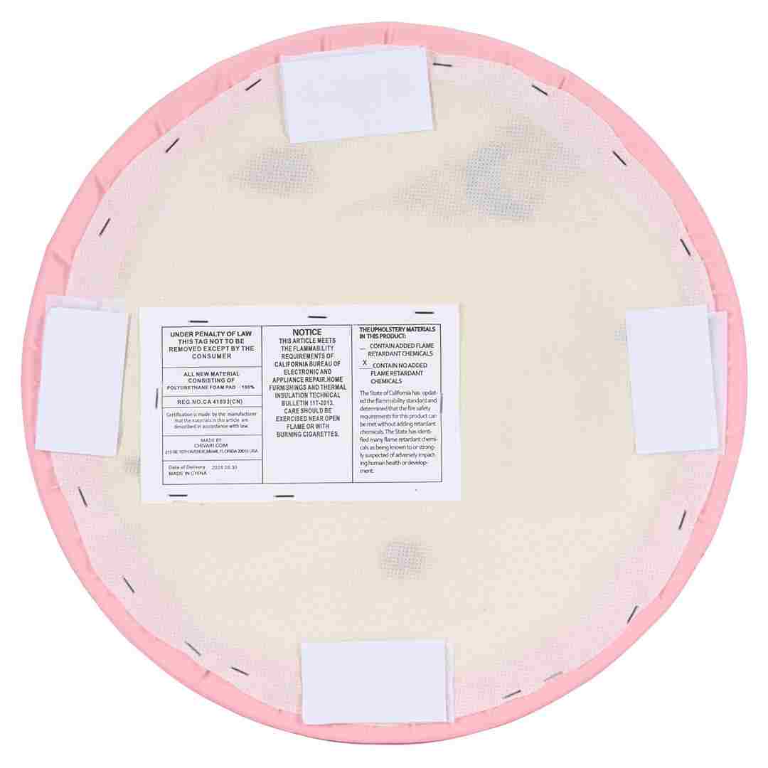 Chivari Party Pink Round Vinyl Panel Back Cushion CUSH-PANVIN-RDPNK-ZG-T