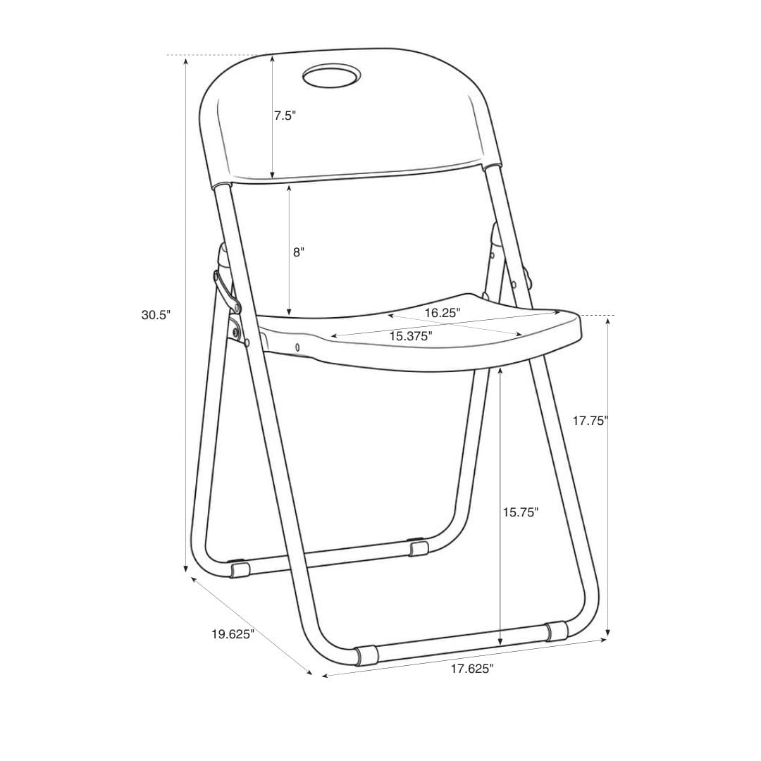 Chivari White Grass and Sand Plastic Folding Poly Chair CFPWGS-AX