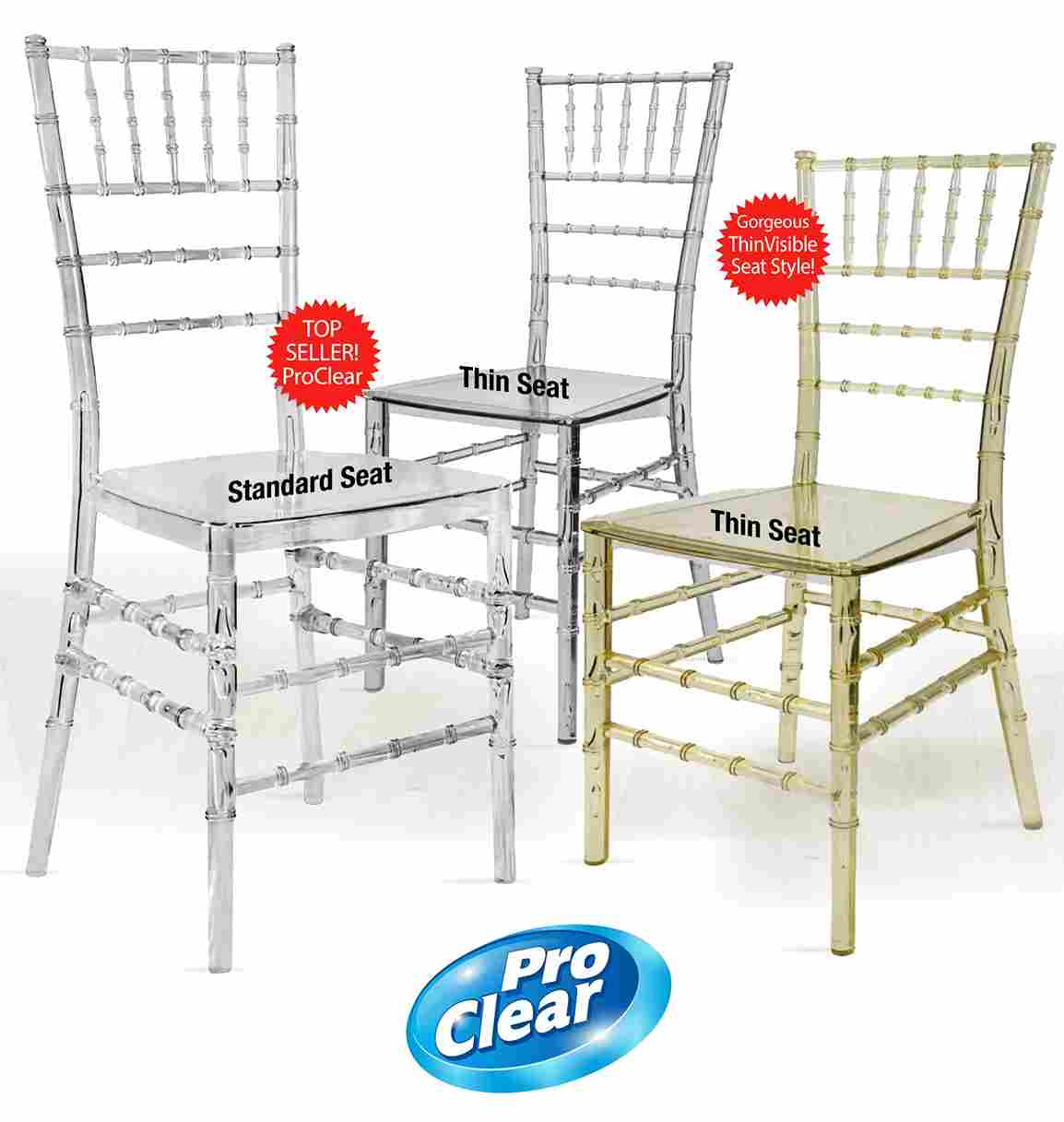 Chivari Clear Resin ProClear™ Chiavari Chair CCRC-ZG-T