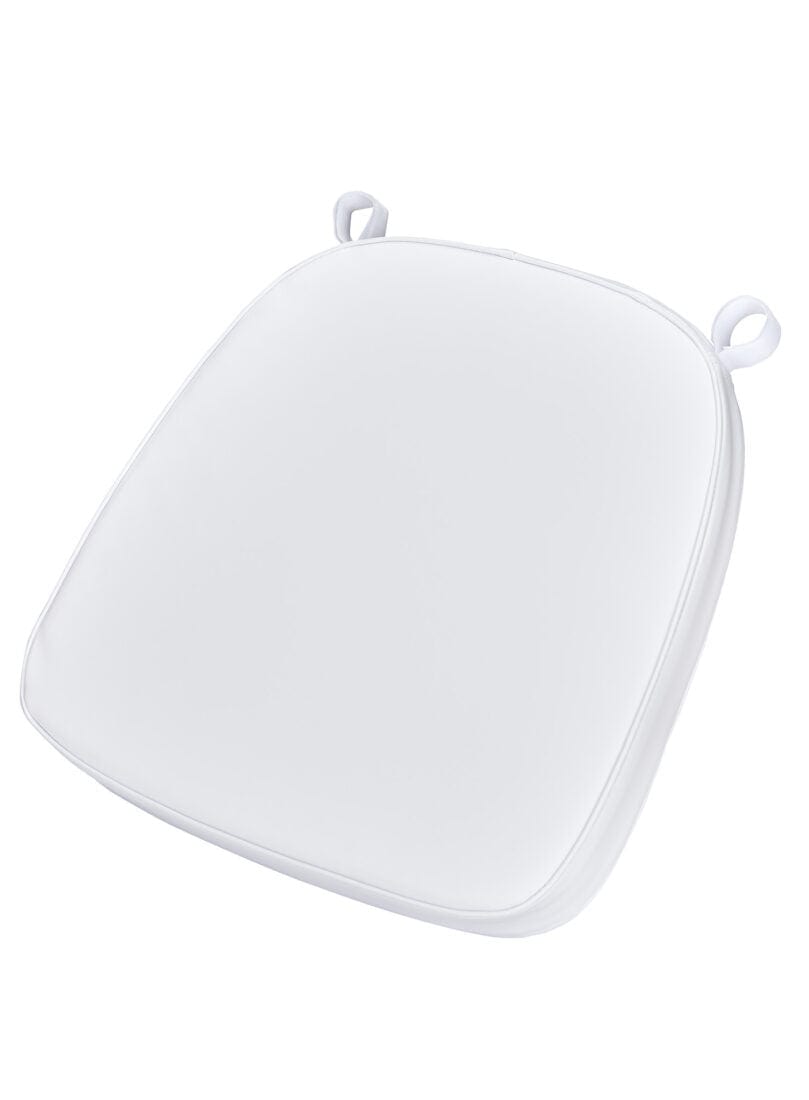 Chivari Pure White 2.0" Thick Vinyl Chiavari Chair Cushion CUSHSTRAPVINPRWHI-PVC-AX-T