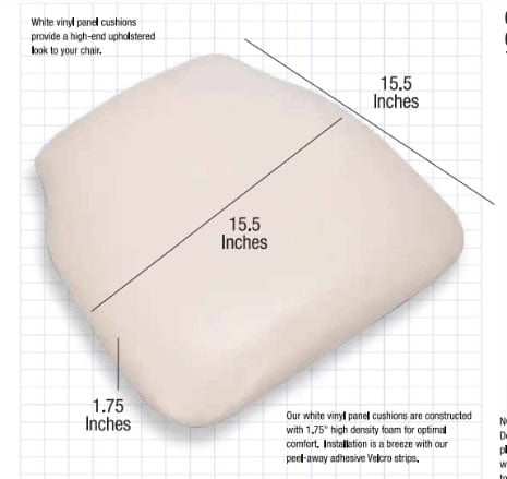 Chivari White 1.75" Thick Vinyl Panel Chiavari Chair Cushion CUSHPANVINWHI-PVC-CONT-AX-T