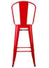 Chivari Red Hi Gloss Tolix Style Metal Barstool with Back BTBMR-AX-T