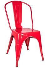 Red Hi Gloss Tolix Style Metal Chair