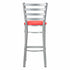 Chivari Ladder Back Bar Stool with Silver Frame and Red Vinyl Seat BLMSVR-ZF-KT