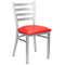 Chivari Ladder Back Restaurant Chair with Silver Frame and Red Vinyl Seat CLMSVR-ZF-KT