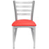 Chivari Ladder Back Restaurant Chair with Silver Frame and Red Vinyl Seat CLMSVR-ZF-KT