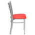 Chivari Ladder Back Restaurant Chair with Silver Frame and Red Vinyl Seat CLMSVR-ZF-KT