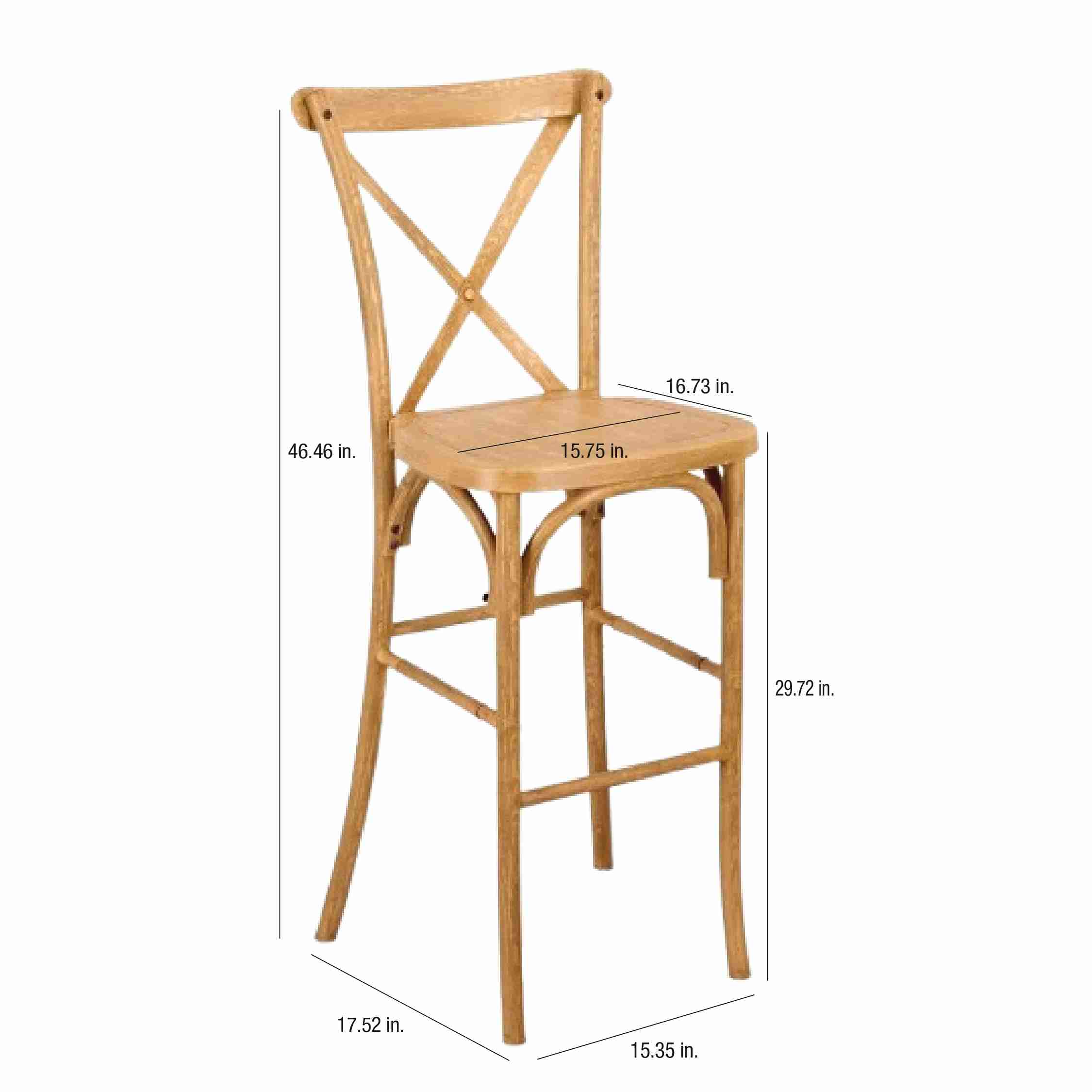 Chivari White Distressed Resin Steel Skeleton™ Cross Back Barstool - 2 Pack - Some Assembly Required BXRWD-KD-ST-AX-2