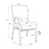 Chivari Indigo Fabric Church Chair with Right Arm with Cut Away Back 20.5" on  Silver Vein Frame CH20IMSV-R-ZF-T