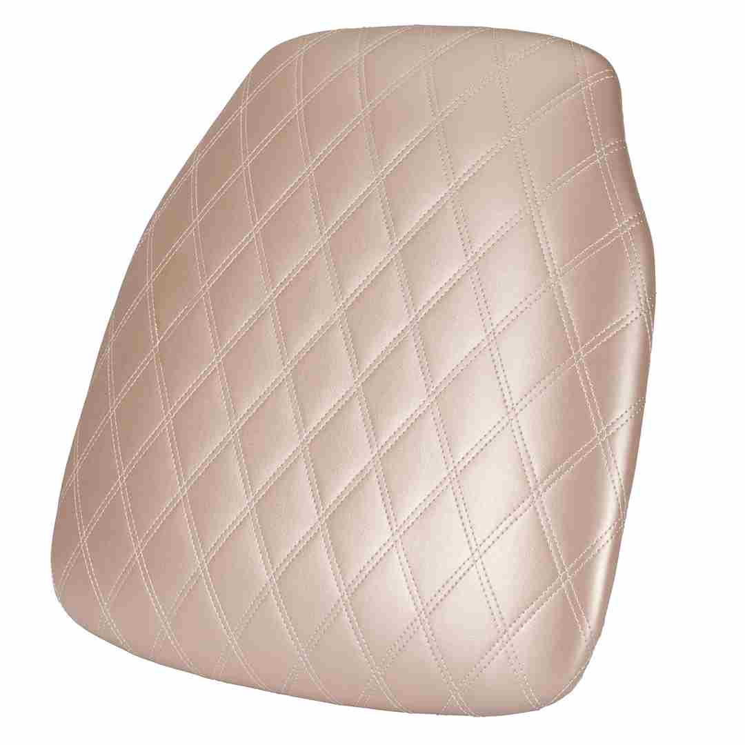 Chivari Rose Gold Vinyl Panel Back Chiavari Cushion with Bentley Stitching and SlipNot™ Technology CUSHPANVINBENTRGS-A