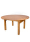 Chivari 60" (5 Foot) Chestnut Finish Round Farm Table TFARMRD60-CHESTNUT-S-LEG-AX-T