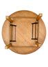 Chivari 60" (5 Foot) Chestnut Finish Round Farm Table TFARMRD60-CHESTNUT-S-LEG-AX-T
