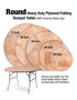 Chivari Kids 60" (5 Foot) Round Heavy Duty Plywood Folding Banquet Table TPLYRD60M-KID-AX-T