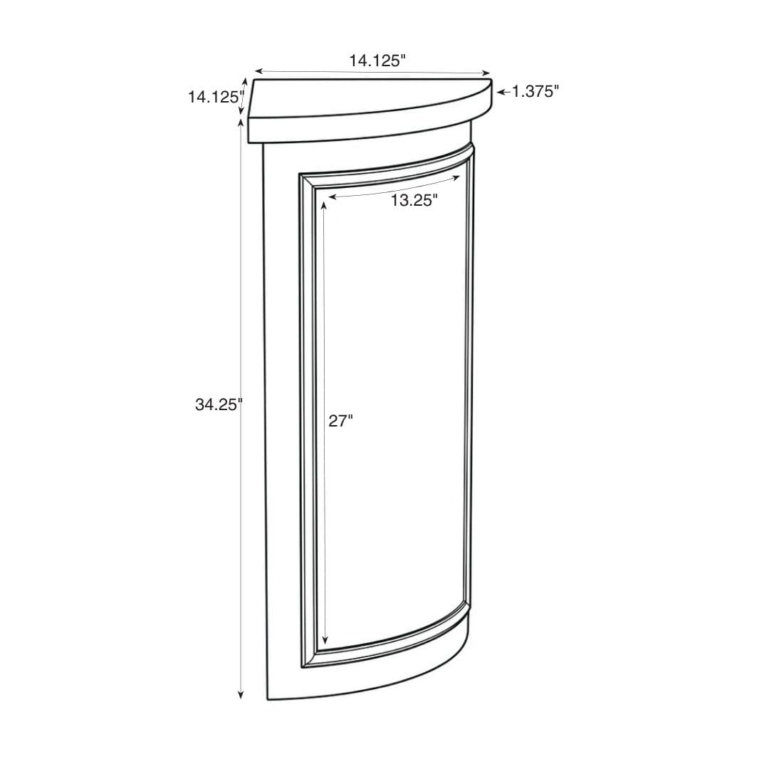 Stage Façade Black 12" x 12" x 34" Rounded Stage Facade Post STG-FC-POSTRD-BL-AX