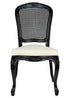 Chivari Black Resin Royal Chair with Ivory Vinyl Seat and Black Rattan Back Similar to Louis Pop Style - Monstserrat CRRBIR-ZG-T
