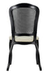 Chivari Black Resin Royal Chair with Ivory Vinyl Seat and Black Rattan Back Similar to Louis Pop Style - Monstserrat CRRBIR-ZG-T