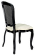 Chivari Black Resin Royal Chair with Ivory Vinyl Seat and Black Rattan Back Similar to Louis Pop Style - Monstserrat CRRBIR-ZG-T