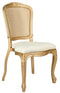 Chivari Gold Resin Royal Chair with Ivory Vinyl Seat and Gold Rattan Back Similar to Louis Pop Style - Dover CRRGGR-ZG-T