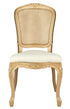 Chivari Gold Resin Royal Chair with Ivory Vinyl Seat and Gold Rattan Back Similar to Louis Pop Style - Dover CRRGGR-ZG-T