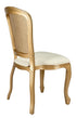 Chivari Gold Resin Royal Chair with Ivory Vinyl Seat and Gold Rattan Back Similar to Louis Pop Style - Dover CRRGGR-ZG-T