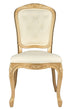 Chivari Gold Resin Royal Chair with Ivory Vinyl Seat and Ivory Vinyl Tufted Back Similar to Louis Pop Style - Chambeau CRRGIT-ZG-T