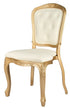 Chivari Gold Resin Royal Chair with Ivory Vinyl Seat and Ivory Vinyl Tufted Back Similar to Louis Pop Style - Chambeau CRRGIT-ZG-T
