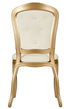 Chivari Gold Resin Royal Chair with Ivory Vinyl Seat and Ivory Vinyl Tufted Back Similar to Louis Pop Style - Chambeau CRRGIT-ZG-T
