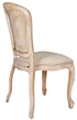 Chivari Natural White Washed Resin Royal Chair with Beige Tweed Fabric Seat and White Washed Rattan Back Similar to Louis Pop Style - York CRRNWBNWR-ZG-T