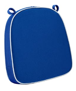 Chivari Royal Blue with White Piping 2.5" Thick Chair Cushion - World's Best Cushions CUSHBST-BLW-AX-T