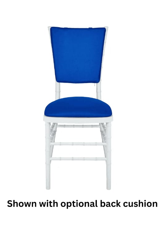 Chivari Royal Blue 1.75" Thick Fabric Panel Back Chiavari Chair Cushion and SlipNot™ Technology CUSHPANFAB-RB-A