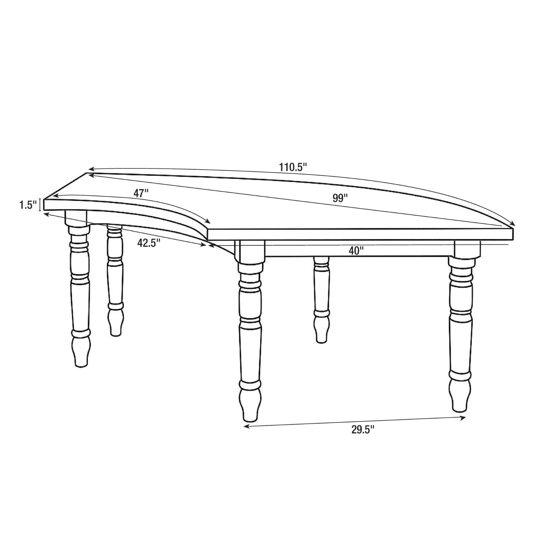 Chivari Enclosed Circle Serpentine Farm Table Kit - Seats 16 - Includes 4 Chestnut Serpentine Tables TFARM-SNKT-CHT3