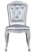 Chivari Silver Resin Royal Chair with Silver Vinyl Seat and Silver Vinyl Tufted Back Similar to Louis Pop Style - Argent CRRSST-ZG-T