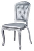 Chivari Silver Resin Royal Chair with Silver Vinyl Seat and Silver Vinyl Tufted Back Similar to Louis Pop Style - Argent CRRSST-ZG-T