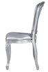 Chivari Silver Resin Royal Chair with Silver Vinyl Seat and Silver Vinyl Tufted Back Similar to Louis Pop Style - Argent CRRSST-ZG-T