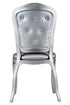 Chivari Silver Resin Royal Chair with Silver Vinyl Seat and Silver Vinyl Tufted Back Similar to Louis Pop Style - Argent CRRSST-ZG-T