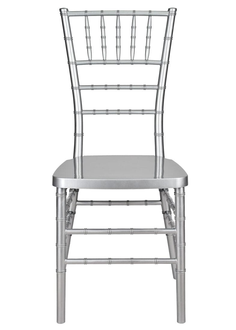 Chivari Silver Resin Steel Skeleton™ Chiavari Chair- 2 Pack - Some Assembly Required CCRS-U2-STEEL-AX-T-2
