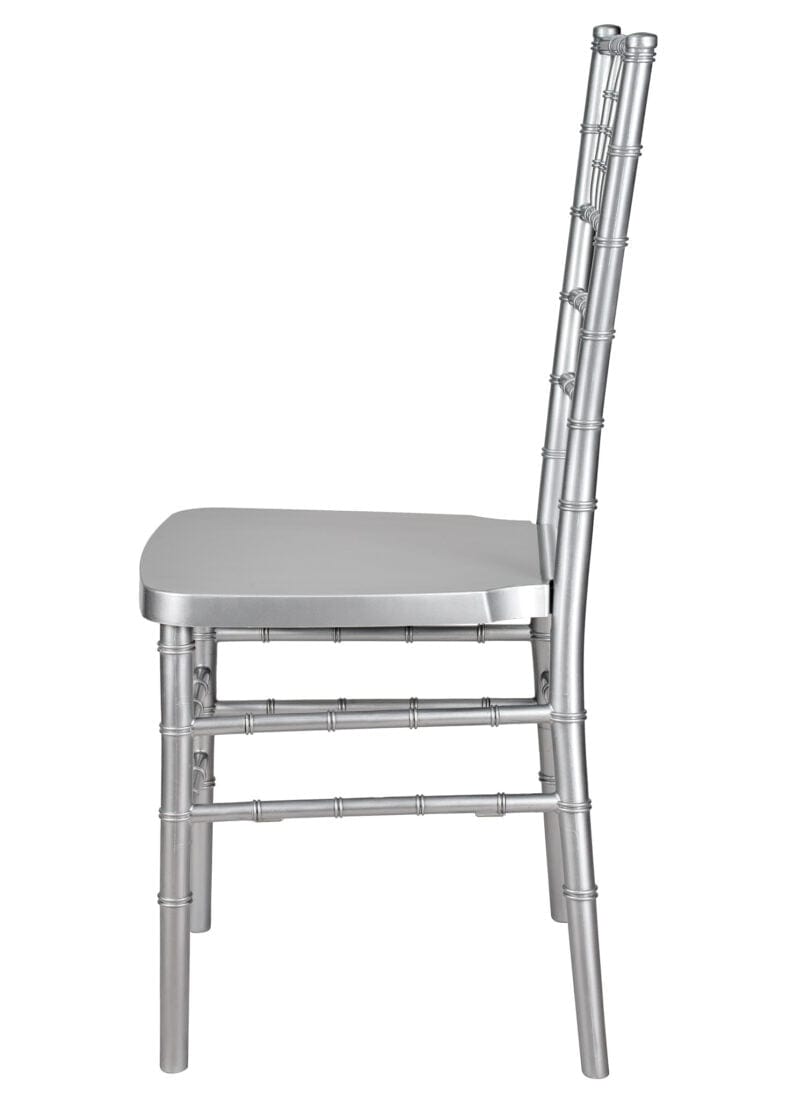 Chivari Silver Resin Steel Skeleton™ Chiavari Chair- 2 Pack - Some Assembly Required CCRS-U2-STEEL-AX-T-2