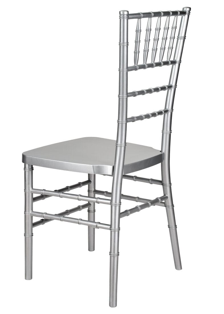 Chivari Silver Resin Steel Skeleton™ Chiavari Chair- 2 Pack - Some Assembly Required CCRS-U2-STEEL-AX-T-2