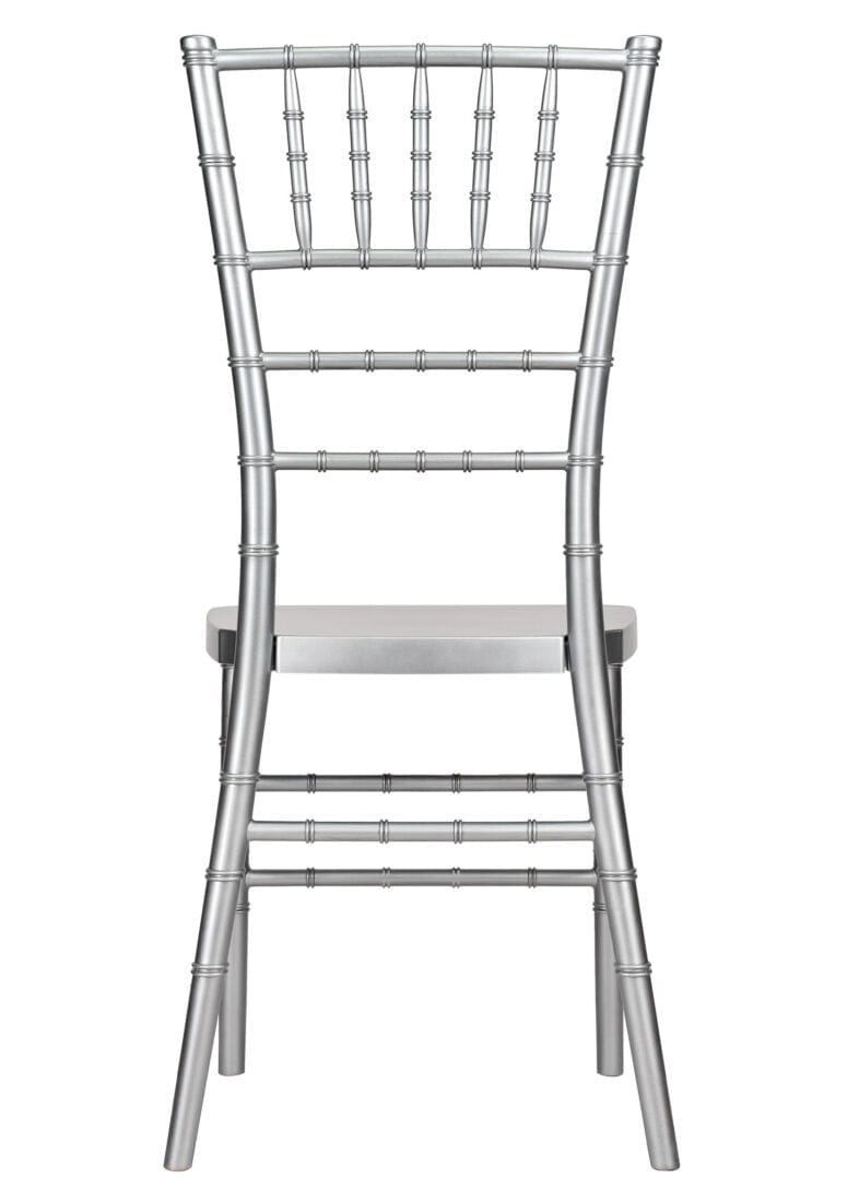Chivari Silver Resin Steel Skeleton™ Chiavari Chair- 2 Pack - Some Assembly Required CCRS-U2-STEEL-AX-T-2