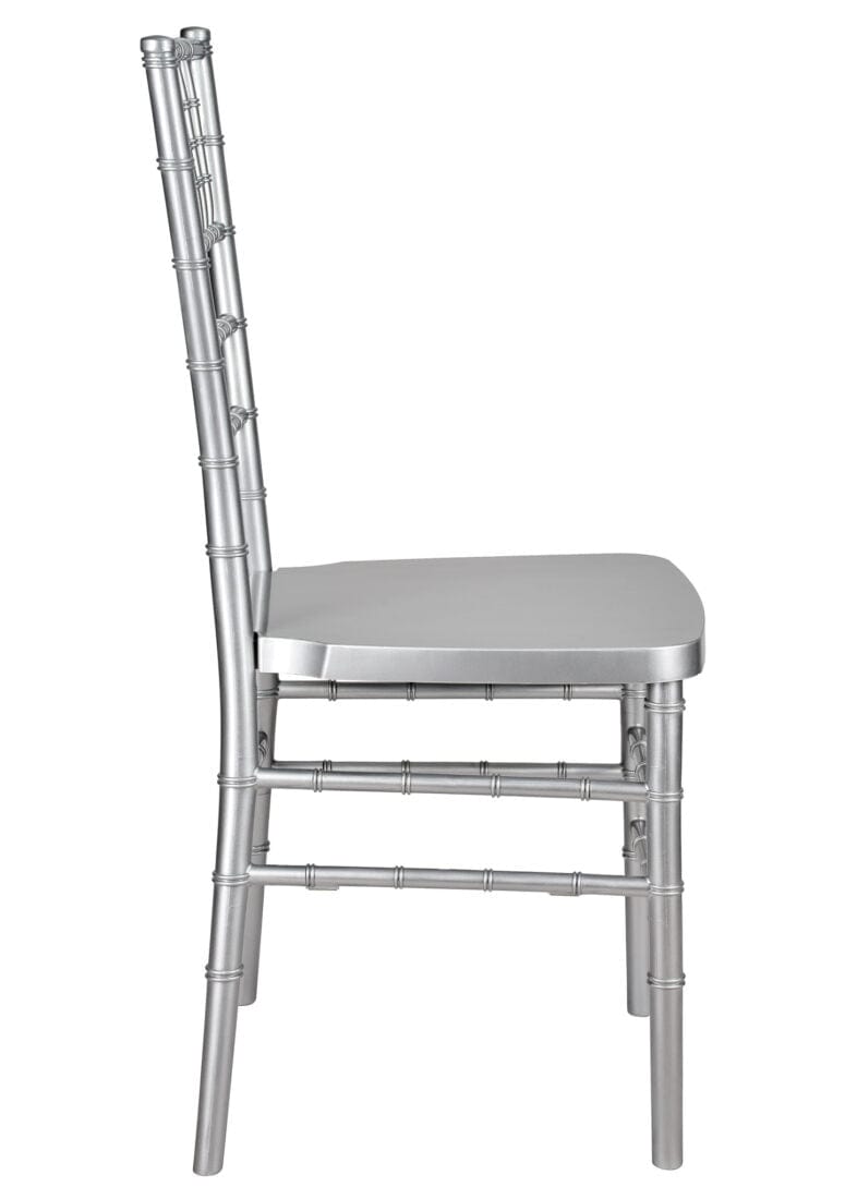 Chivari Silver Resin Steel Skeleton™ Chiavari Chair- 2 Pack - Some Assembly Required CCRS-U2-STEEL-AX-T-2