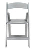 Chivari Silver ToughResin™ Folding Chair with Silver Vinyl Cushion CFRS-AX-T