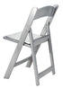 Chivari Silver ToughResin™ Folding Chair with Silver Vinyl Cushion CFRS-AX-T