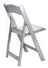 Chivari Silver ToughResin™ Folding Chair with Silver Vinyl Cushion CFRS-AX-T