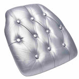 Silver 1.75" Thick Vinyl Tufted Panel Chiavari Chair Cushion