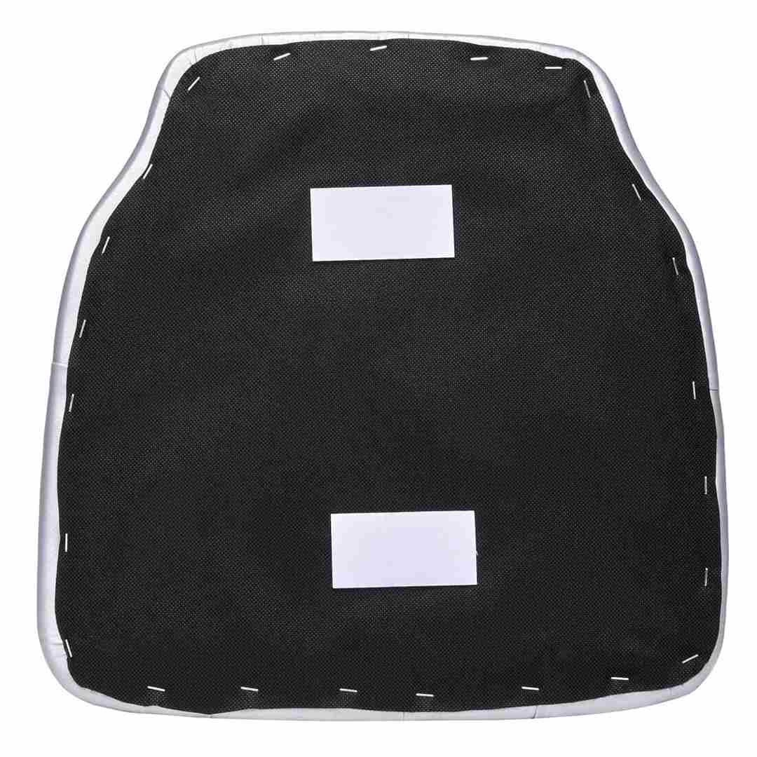 Chivari Silver 1.75" Thick Vinyl Tufted Panel Chiavari Chair Cushion CUSHPANVINTUFTSLV-AX-T