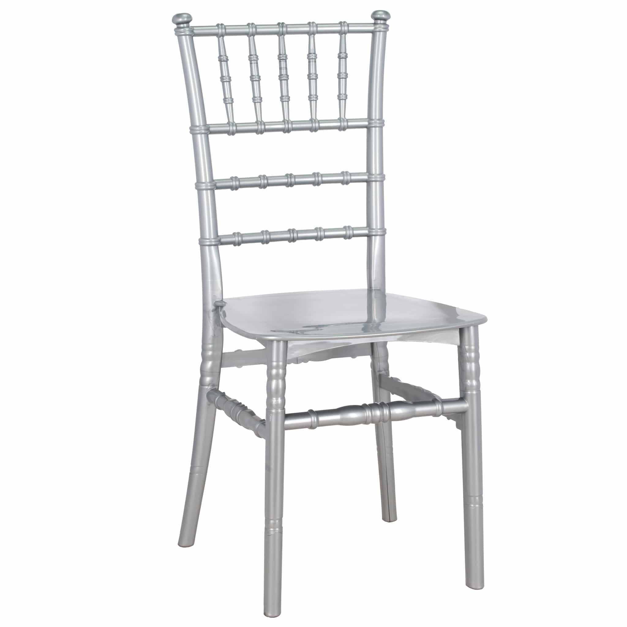 Chivari Silver BasicResin™ Chiavari Chair CCPS-v22-SG-T